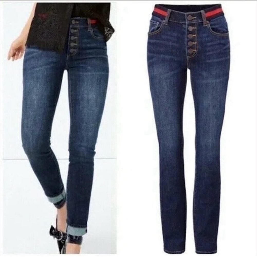 CAbi Women’s High Rise Button Fly Skinny Jeans - size 10